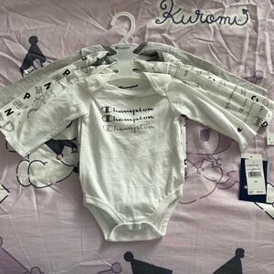 Champion Kids Bodysuit Set - White and Gray